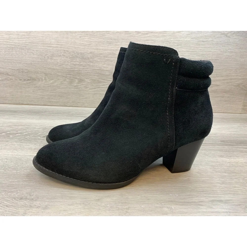 Vionic Jessie Women's Black Suede Weather Resistant Ankle Boots 9.5 Wide‎
